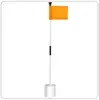 Set de banderín de golf, desmontable y portátil, unión de plástico, asta de nylon de cinco colores, banderín de campo verde