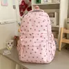 Mochila estilo coreano, ambiente perezoso y fresco, con textura gris jaspeado y estampado de estrellas, para estudiantes de secundaria y preparatoria, con correas anchas para los hombros