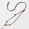 Cordón Fino para Colgante de Joyería DIY, Accesorios Tejidos a Mano de Jade Hetian, Colgante de Jade y Oro, Hebilla de Paz, Cordón de Cuero Encerado