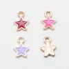 8,9X6,7Mm 0,16g Estrela de Cinco Pontas Multicor Ouro Kc Óleo Gotejado Acessórios Personalizados DIY Feitos à Mão