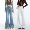 Jeans Acampanados de Cintura Alta Elásticos Retro para Mujer 2026 Primavera con Bordado, Pantalones Acampanados de Pierna Ancha Adelgazantes de Largo Completo por Yichun