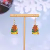 Brincos de Gota de Óleo Papai Noel Desenho Animado Europeu e Americano Série de Natal Personalidade Transfronteiriça Brincos de Alce Pão de Gengibre para Mulheres