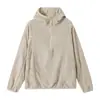 Sudadera con Capucha y Media Cremallera Ligera de Terciopelo Plus para Otoño e Invierno Unisex 13777