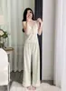 Pijama Sexy de Terciopelo de Isla para Otoño e Invierno para Mujer, de Alta Gama, Lindo y Sexy, Terciopelo de Doble Cara, Ropa de Casa para Otoño e Invierno, Conjunto de Tres Piezas