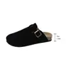 Sandalias de Punta Deslizables para Mujer, Hebilla de Corcho, Zapatos Romanos de Gran Tamaño Transfronterizos Europeos y Americanos para Exportación, Medias Pantuflas Casuales