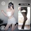 Lencería de Gato Lechero Codicioso para Mujer Sexy de Encaje sin Tirantes Espalda Descubierta Uniforme Tentación Lazo Pijama Traje Apasionado