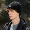 Gorro de Invierno de Punto para Hombres de Mediana Edad y Mayores, Gorro de Punto a Prueba de Viento para Ciclismo, Running al Aire Libre, Gorro Versátil de Lana para Montañismo