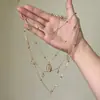 Colar com pingente de estrela de seis pontas multicamadas vintage para mulheres, corrente para clavícula com borla brilhante de luxo leve de nicho de alta qualidade