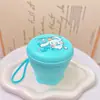 Taza de Agua Plegable Macaron de Grado Alimenticio Portátil para Acampar al Aire Libre Taza de Té Viaje Viaje de Negocios Taza de Enjuague Bucal de Bolsillo