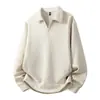 Sudadera con cuello de peso pesado, talla extra, de composite de felpa de algodón de bambú para hombre, nueva marca de moda otoño/invierno 2026, camisa base de corte holgado