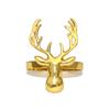 Decoración Popular de Navidad Cabeza de Ciervo Dorado Botón para Servilleta Anillo para Servilleta de Alce Anillo para Servilleta Fabricante de Metal Venta al por Mayor