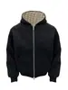 Chaqueta de leopardo estilo americano negro para hombre, primavera y otoño, de alta gama, elegante, con diseño de patchwork de color contrastante, sudadera con capucha tipo cárdigan