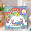 Pintura de Diamantes para Niños Kuromi Hecho a Mano DIY Pintura de Pegatinas de Diamantes Sanrio Pintura de Diamantes con Diamantes Completos 5D Tamaño Pequeño