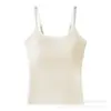 Camisola Sin Marca de Seda de Hielo Una Pieza Copa Fija Espalda Delgada Hermosa Color Sólido Transpirable Top Básico Versátil para Niñas