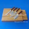F-041D Caja de Queso de Bambú, Juego de Cuchillos para Queso Cuchillo, Cuchillo de Acero con Mango de Madera de Color, Cuchillo de Cocina Pequeño, Vajilla para Queso