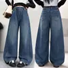 Jeans para Niñas Estilo Primavera y Otoño 2026 Nuevos Pantalones Rectos para Niños Niños Medianos y Grandes Pantalones Casuales de Pierna Ancha para Niñas Pantalones Largos Modernos