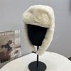 Gorro Lei Feng de piel sintética de conejo estilo europeo y americano transfronterizo para hombre y mujer, invierno, exterior, combinable con todo, felpa de terciopelo, cálido, protección para las orejas, moderno