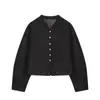 Ins estilo europeo y americano transfronterizo 2026 nueva moda elegante para mujer al por mayor simple para ir al trabajo chaqueta de manga larga decorada con botones