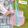 Bolsa de Praia Grande Capacidade para Viagem, Banho, Fitness, Bolsa Tote de Malha para Natação, Bolsa de Rede para Armazenamento de Artigos de Higiene e Roupa de Banho