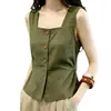 Chaleco cuadrado único y chic de estilo francés para mujer, nuevo modelo de verano con un toque de nicho, versátil para ir al trabajo, se puede combinar con un top de camisa de alta gama