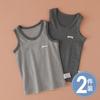 Pacote com 2 coletes de lã de algodão para crianças, outono e inverno, base de desgaste, top sem mangas, classe A, pijamas para meninos e meninas