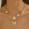 Suministro Transfronterizo de Collares de Mariposa para Mujer Estilo Europeo y Americano, Collares de Clavícula Multicapa, Joyería Dorada Estilo Dulce-Cool de Ins al por Mayor