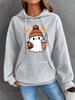 Otoño e Invierno Nuevo Sudadera de Mujer con Capucha de Manga Larga con Bolsillo Canguro Waffle Estampada para Halloween Talla Europea Transfronteriza Europea