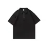 Ropa para Hombre Fengshe / Sudadera con Cremallera y Cuello Camisero de Manga Corta para Hombre 2026 Verano Nuevo Estilo Retro Japonés Simple