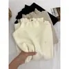 Camisa de Base Tricotada de Gola Alta Meia-Manga Longa para Mulheres no Outono e Inverno, Top Interno Espessado Fashion e Estiloso