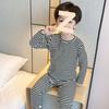 Traje de Ropa para el Hogar de Primavera y Otoño para Niños y Niñas, Bebé Elegante, Niños Personalizado, Marca de Moda Coreana, Rayado, Terciopelo, Ropa de Otoño, Pijama