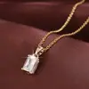Moda Luz Luxo Alto Padrão Pingente Retilíneo Europeu e Americano Estilo Simples Colar Design de Nicho Corrente para Clavícula Joia para Mulheres