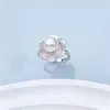 Anel de Pérola de Água Doce Natural para Mulheres, Design de Luxo Leve com Microincrustação, Sensação de Alta Qualidade, Joia Ajustável, Atacado