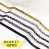 Collar de Canasta de Flores de Acero de Titanio que no se Desvanece para Hombre Cadena de Suéter Europea y Americana de Acero Inoxidable Collar Grueso de Quilla Hip-Hop Pareja Mujer