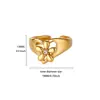 Anillo Exagerado con Forma de Corazón Estilo Ins Transfronterizo Europeo y Americano Anillo Abierto de Acero Inoxidable Joyería Chapada en Oro de 18 Quilates Venta al por Mayor