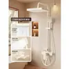 Incluye Instalación, Juego de Ducha de Cobre Color Crema, Cabezal de Ducha de Lluvia para Baño Doméstico, Cabezal de Ducha