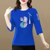 Comercio exterior transfronterizo último lote de comercio exterior grandes marcas ropa de maternidad mediana edad y ancianos top de manga corta camiseta de manga siete para mujer holgada elegante