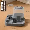 Dispensador Automático de Água e Comida para Pets 2 em 1, Antivazamento para Gatos e Cachorros, Grande Capacidade, Removível e Lavável, Tigela Dupla para Gatos