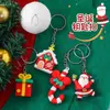 Chaveiro Criativo de Árvore de Natal do Papai Noel Presente Pequeno de Natal Boneco de Neve Tridimensional de Borracha Macia Pingente Venda por Atacado