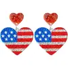 Brincos Personalizados Amazon Cross-Border Design Dia da Independência 2026 Estilo Europeu e Americano Versátil para o Dia a Dia Brincos de Nicho para Mulheres