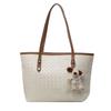 Bolso Tote Tejido de Gran Capacidad para Mujer 2024 Nueva Moda Explosiva Bolso de Hombro Textura Simple Bolso para Ir al Trabajo