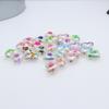 Cuentas Perforadas con Forma de Corazón de Melocotón Color Plated Impreso Cerámica Imitación para Collar Hecho a Mano con Lazo, Cadena para Teléfono Móvil, Accesorios de Joyería