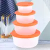 Recipiente Redondo de Plástico Espeso para Almacenamiento, Lonchera, Contenedor para Refrigerador y Congelador, Apto para Microondas
