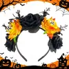 Nueva Diadema de Cabeza de Flor de Simulación de Halloween Accesorios de Calavera de Moda Diadema de Tocados para Disfraz de Fiesta de Halloween
