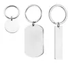 Suministro transfronterizo de llaveros de acero inoxidable en stock, etiquetas en blanco para grabado láser DIY, etiquetas redondas, placas militares largas al por mayor