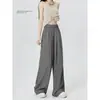 Calça Reta Feminina, Estilo Fino de Verão, Novo Modelo 2026, Solta e Fluida, Casual, Petite, Elegante Calça Yamamoto para Mulheres