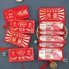 Sobre rojo plegable al por mayor de alta calidad con estampado dorado para bodas, feliz cumpleaños, creativo, con ganancias, es un popular sobre rojo de seis tarjetas