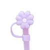 Taza de Agua Tapa para Popote a Prueba de Polvo Cubierta de Popote Flor de Crisantemo Pequeña Tapón de Flor de Goma Suave PVC Diámetro Grande 10mm
