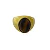 Anillo de Moda Europeo y Americano Nicho Lujo Ligero Vintage Cobre Chapado en Oro Incrustado Ágata Ojo de Tigre Simple Elegante Personalizado para Hombre y Mujer