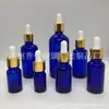 Botella de Vidrio Azul de 5 ml para Aceites Esenciales, Botella Original para Mezcla y Dispensación de Líquidos, Botella de Esencia, Botella Gotero de 10 ml 30 ml, Protegida de la Luz
