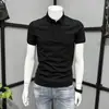 Camisa polo bordada cor damasco cruzada masculina manga curta camiseta verão 2026 nova casual meia manga marca tendência slim fit